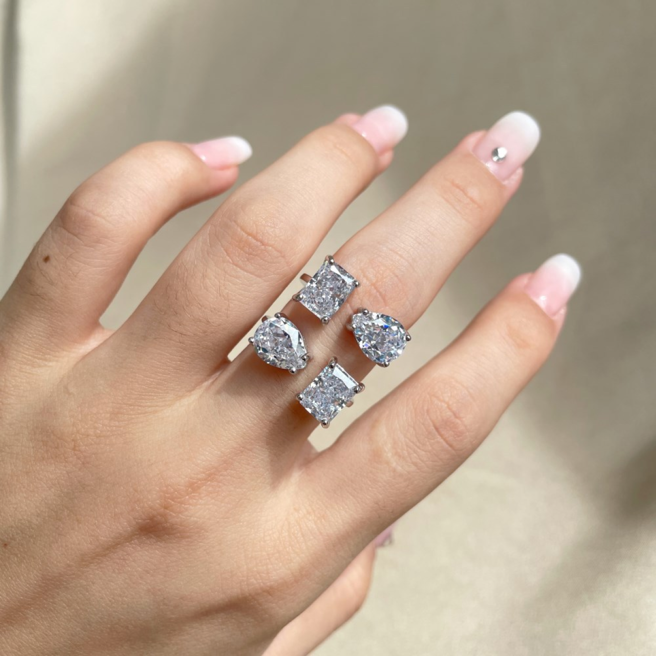 Toi Et Moi Ring - Crushed Ice Cut