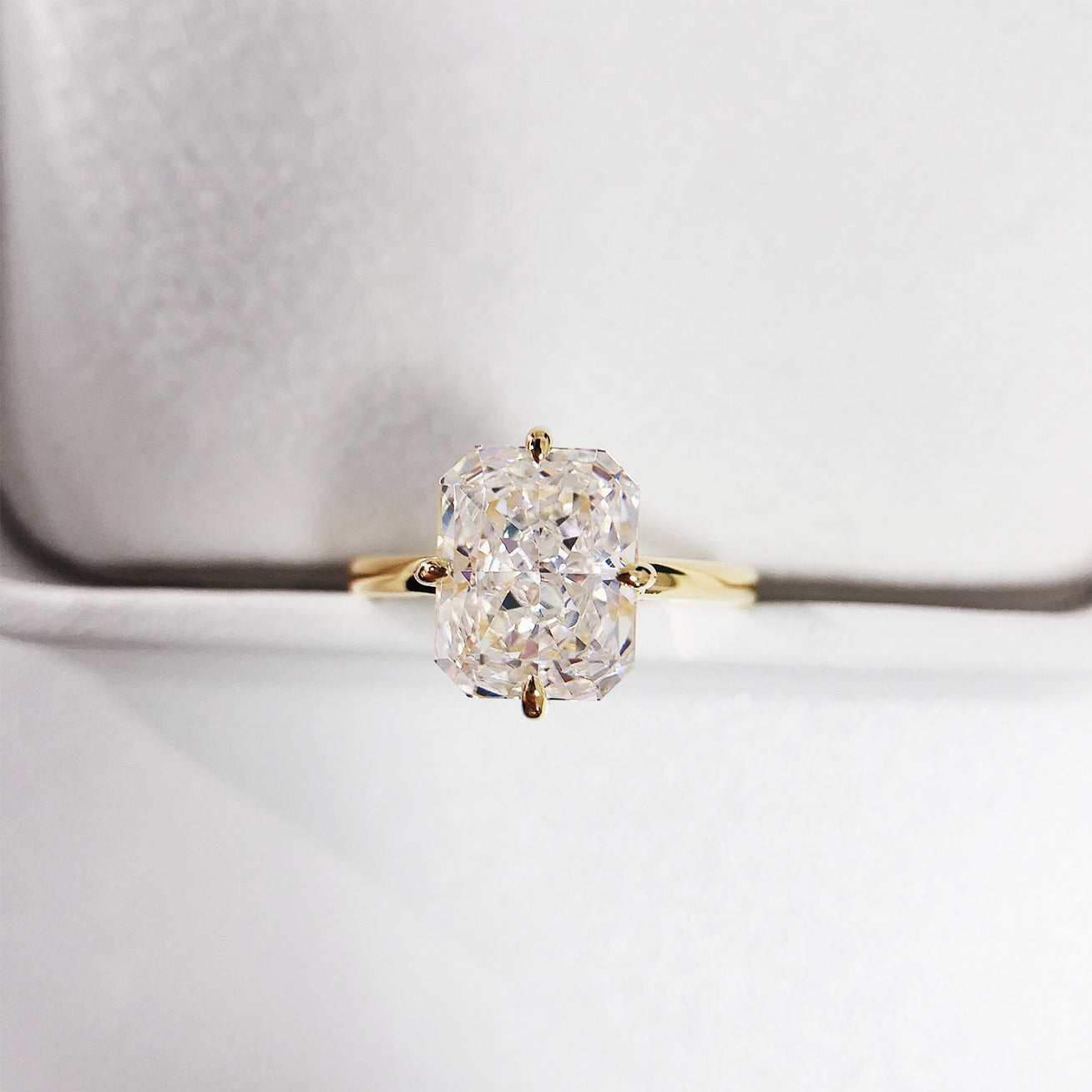 4.0 Carat Radiant Cut Solitaire Engagement Ring