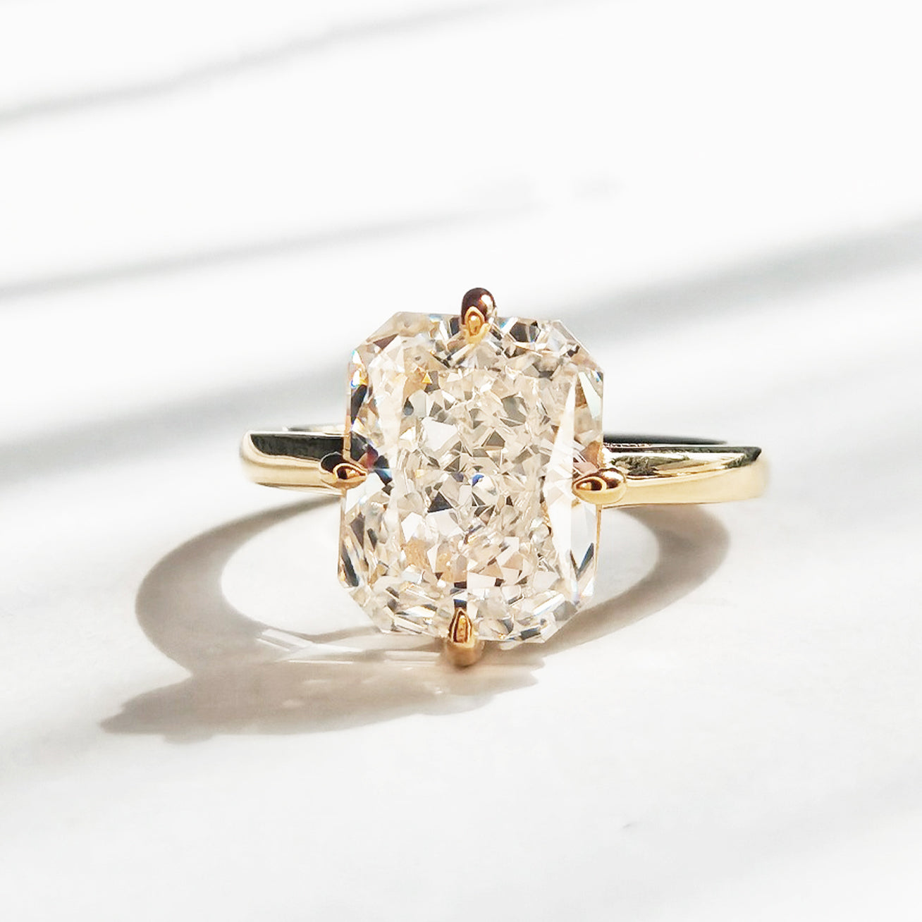 4.0 Carat Radiant Cut Solitaire Engagement Ring