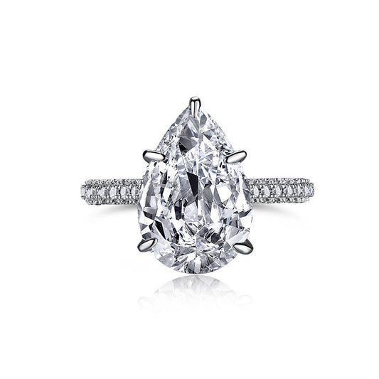Pear-shaped Diamond Simulant Engagement Ring