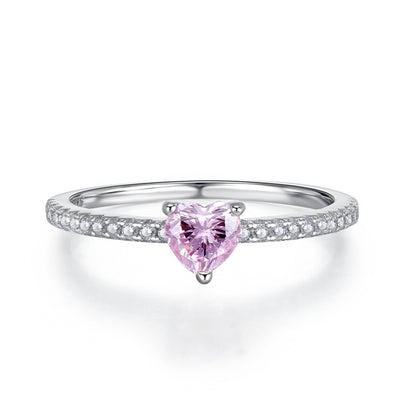 0.5 Carat Pink Heart Shaped Ring